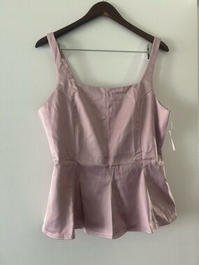 Old Navy Blush Pink Square-Neck Peplum Tank